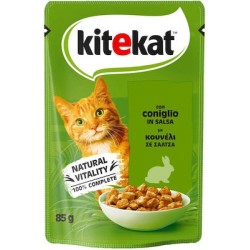 Kitekat Φακελάκι Υγρή Τροφή για Ενήλικες Γάτες σε Φακελάκι με Κουνέλι 85gr