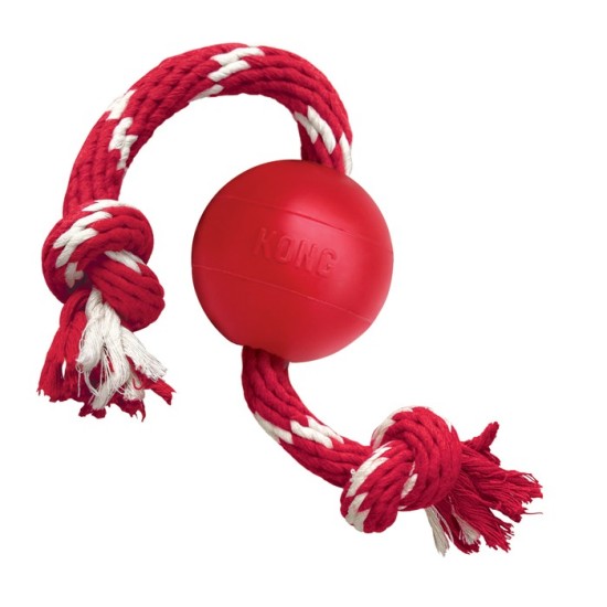 KONG BALL WITH ROPE SMALL