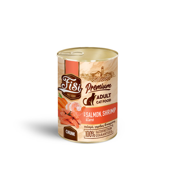 FISI CAT ADULT ΣΟΛΟΜΟΣ ΜΕ ΓΑΡΙΔΑ & ΚΑΡΟΤΟ ΣΕ ΣΑΛΤΣΑ 400gr