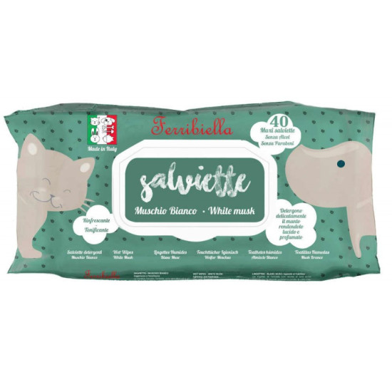 ΥΓΡΑ ΜΑΝΤΗΛΑΚΙΑ ΚΑΘΑΡΙΣΜΟΥ FERRIBIELLA WHITE MUSK 40ΤΜΧ